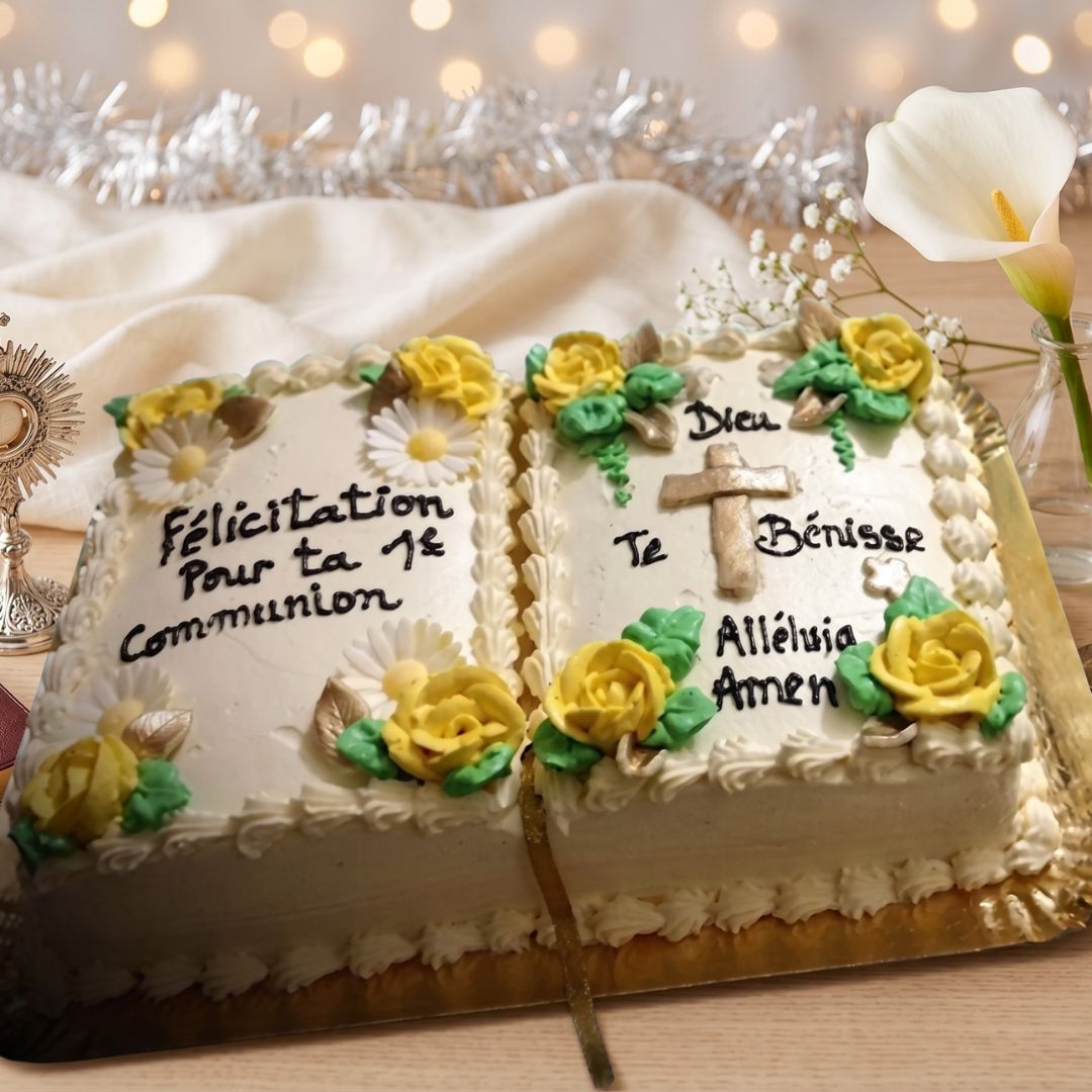 Gâteau de communion élégant